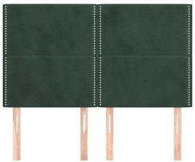 Testiere 4 pz verde scuro 72x5x78/88 cm in velluto