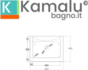 Lavabo da incasso per mobili 60.5 cm in keratek nero opaco | KK-6005NEL - KAMALU