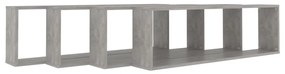 Mensole a cubo 4 pz grigio cemento 100x15x30 cm in truciolato