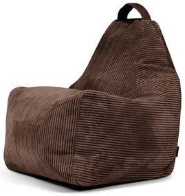 Puof a sacco marrone scuro con rivestimento in velluto a coste Play Amuse – SLOWDOWN