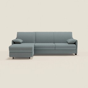 Primula divano letto angolare con materasso H18 cm - penisola contenitore in tessuto smacchiabile T05
