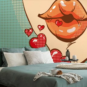 Carta da parati – Bacio pop art pieno d'amore