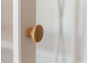 Vetrina legno massello pino due ante bianca naturale shabby