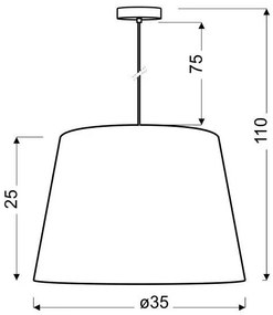 Lampadario a sospensione con filo AMERICANO 1xE27/60W/230V