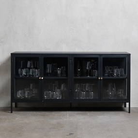 Vetrina in metallo nero 170x85 cm Carmel - Unique Furniture