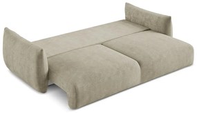 Divano beige allungabile con rivestimento in ciniglia 230 cm Leila – Makamii