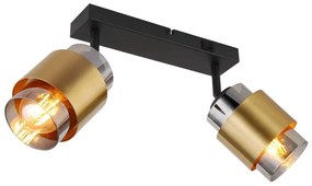 Globo 15560-2 - Faretto MILLEY 2xE27/40W/230V nero/ottone