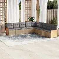 Set Divano da Giardino 9 pz con Cuscini Beige in Polyrattancod mxl 89830