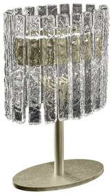 Lampada Da Scrivania Classica Vegas Metallo Avorio Vetro Led 10,8W