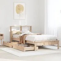 Letto Libreria senza Materasso 90x200 cm Legno Massello Pino 3309818