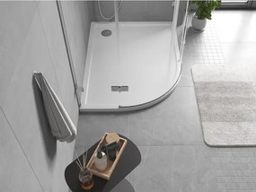 Mexen Flow piatto doccia semicerchio asimmetrico slim destro 100 x 80 cm, bianco lucido - 46Q108010R