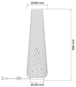 Lampada con piedistallo ZANZIBAR 1xE27/20W/230V nero