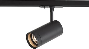 Faretto nero moderno per sistema a binario monofase con LED orientabile e inclinabile - Iconic Zoom