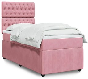 Giroletto A Molle Con Materasso Rosa 80x200 Cm İn Velluto /
