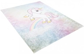 Tappeto per bambini colorato con motivo a unicorno  Larghezza: 120 cm | Lunghezza: 170 cm