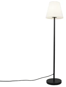 Lampada da terra da esterno nera con paralume bianco 35 cm IP65 - Virginia