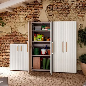 Armadio da Esterno 1 Ripiano 80x45x98H cm in Plastica Keter Groove Basso Sabbia/Beige...