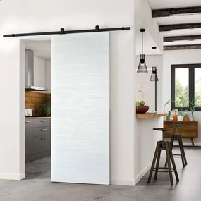 Porta scorrevole Milk in mdf bianco, L 92.5 x H 211.5 cm, con binario Retro Reversibile