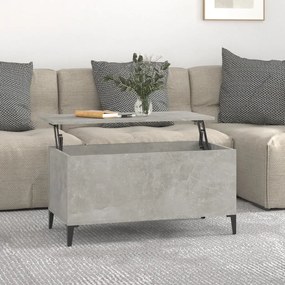 Tavolino salotto grigio cemento 90x44,5x45 cm legno multistrato