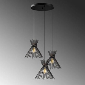 Lampadario nero con paralume in metallo ø 63 cm Kirpi – Opviq lights