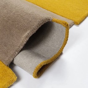 Tappeto in lana giallo/beige 60x230 cm Collage - Flair Rugs