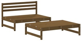 Set divani da giardino 2 pz con cuscini in legno massello miele