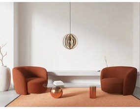 Lampadario in legno sospeso con cavo 1xE27/60W/230V Ø 43,5 cm massello/impiallacciatura/legno di caucciù (Hevea)