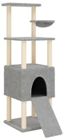 Albero per gatti con tiragraffi in sisal grigio chiaro 153 cm