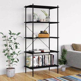 Scaffale Con 5 Mensole Nero 80x40x163 Cm /