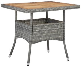 Set Mobili da Pranzo da Giardino 3 pz Grigio Polyrattan Acacia