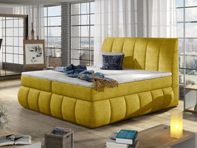 Letto matrimoniale boxspring Rosa dei Venti - 160 x 200 cm , Tessuto giallo