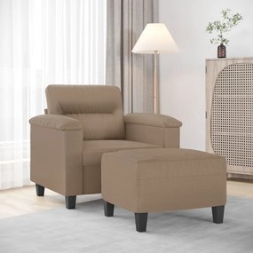 Poltrona Con Poggiapiedi Cappuccino 60 Cm İn Similpelle /