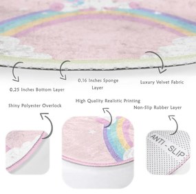 Tappeto rosa per bambini ø 120 cm Comfort - Mila Home