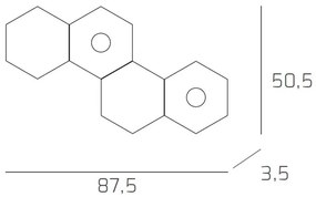 Plafoniera Moderna 4 Moduli Hexagon Metallo Marrone 2 Luci Led 12X2W