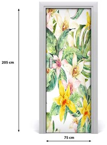 Rivestimento Per Porta Fiori tropicali 75x205 cm