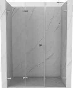 Mexen Lunar-F porte doccia pieghevoli sinistra 130 cm, trasparente, cromo - 836S-130-050-01-00-L