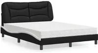 Letto con Materasso Nero e Bianco 140x200 cm in Similpelle 3208729