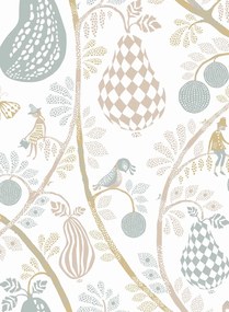 Littlephant Carta da parati Fruit Garden - White/ Pastel