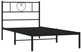 Giroletto con testiera in metallo nero 90x200 cm