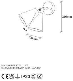 Lampada da parete color oro ø 10 cm Evander - Opviq lights