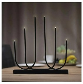 Portacandele natalizio a LED 6xLED/2xAA nero