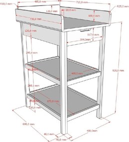 Fasciatoio di colore naturale in rovere massiccio con fasciatoio Forrest – Vipack