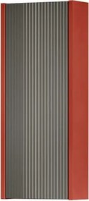 Pensile bagno Niwa cannettato laccato opaco paprika con vetro grigio carbone, 1 anta P17 x L30 x H78.5 cm