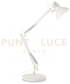 Wally lampada da scrivania 1 luce attacco e27 bianco diffusore orie...