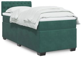 Giroletto A Molle Con Materasso Verde Scuro 100x200 Cm Velluto /