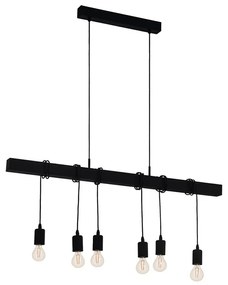 Lampadario Industrial Townshend 6 Luci Acciaio Nero