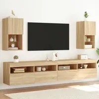 Mobili TV con Luci LED 2pz Rovere Sonoma 30,5x30x60 cmcod mxl 134102