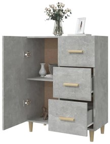 Credenza grigio cemento 69,5x34x90 cm in legno multistrato