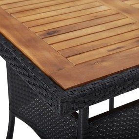 Set mobili da pranzo per giardino 5 pz polyrattan e acacia nero