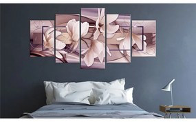 Quadro Moody Flowers  Colore Rosa, Dimensioni e Misure 200x100